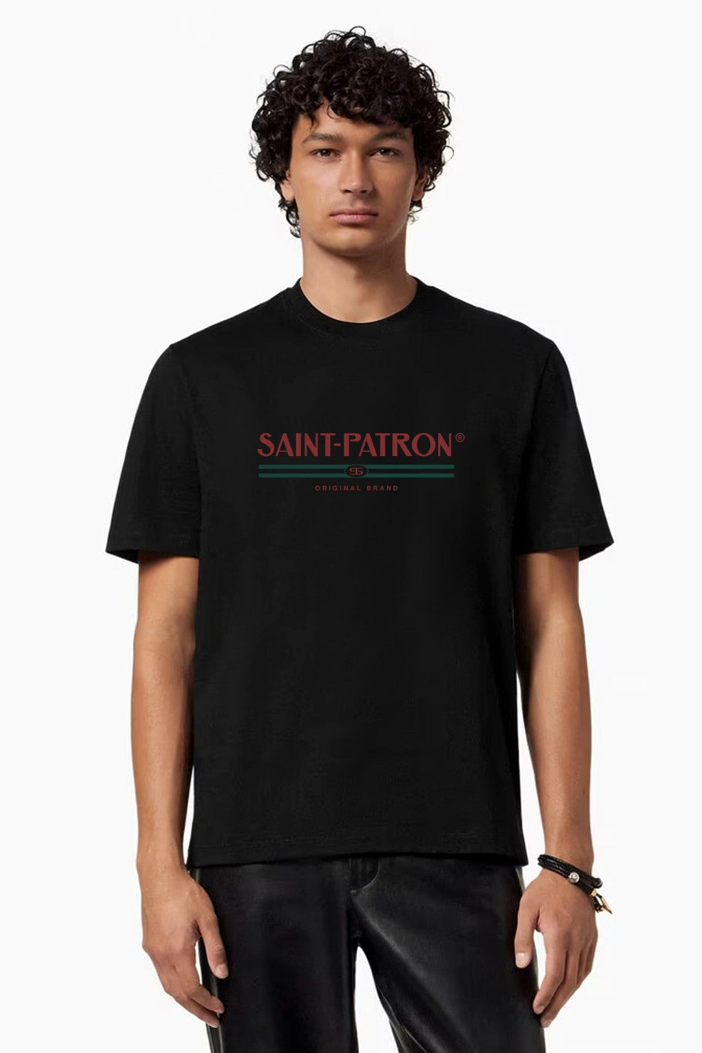 T-SHIRT IMPRIMÉ VERT ET ROUGE EN COTON